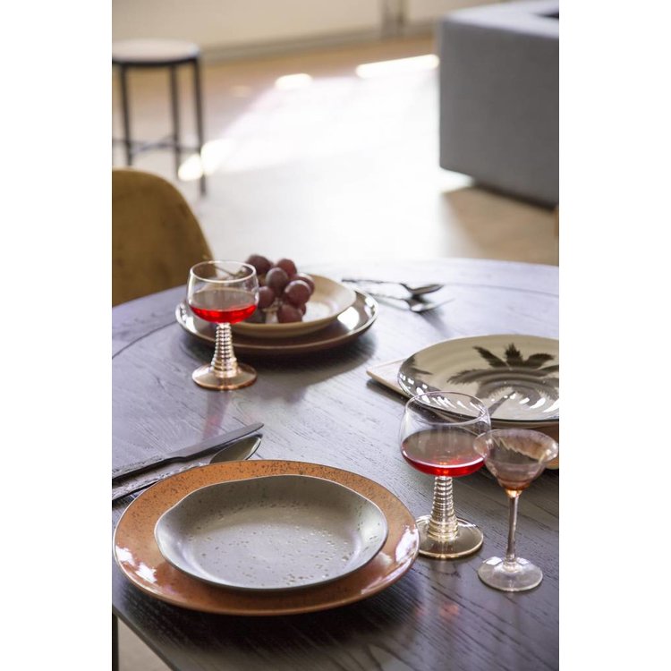 HKliving HKliving Dinnerplate Bold & Basic ceramic palms