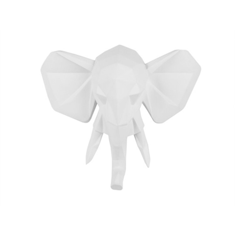 Present Time wall hanger origami elephant matt white