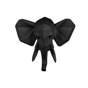 Present Time Presenttime wall hanger origami elephant matt black