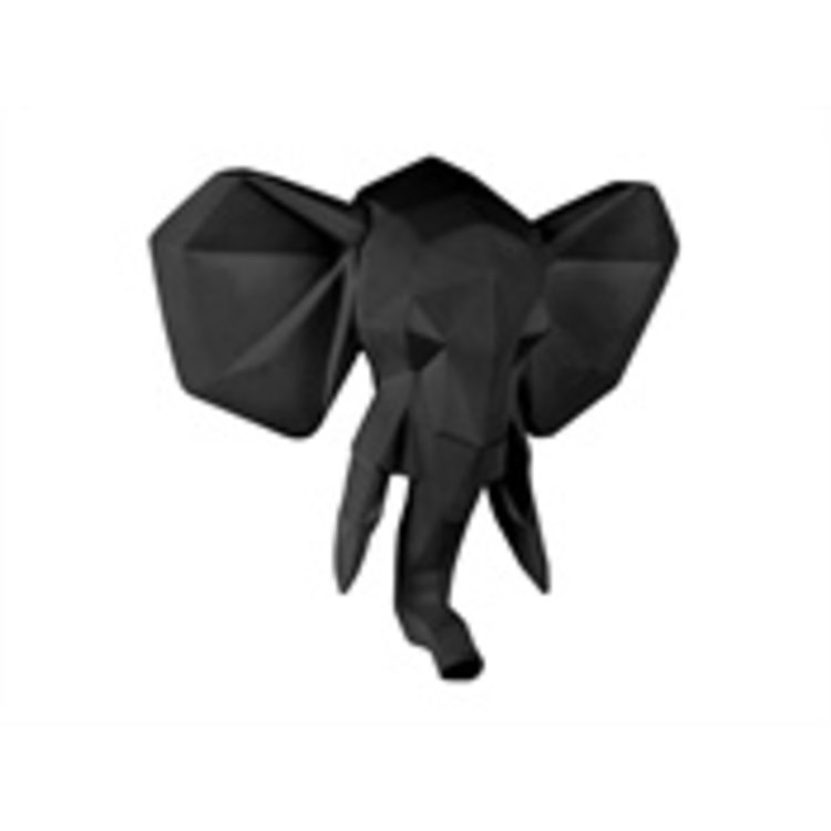 Present Time Presenttime wall hanger origami elephant matt black