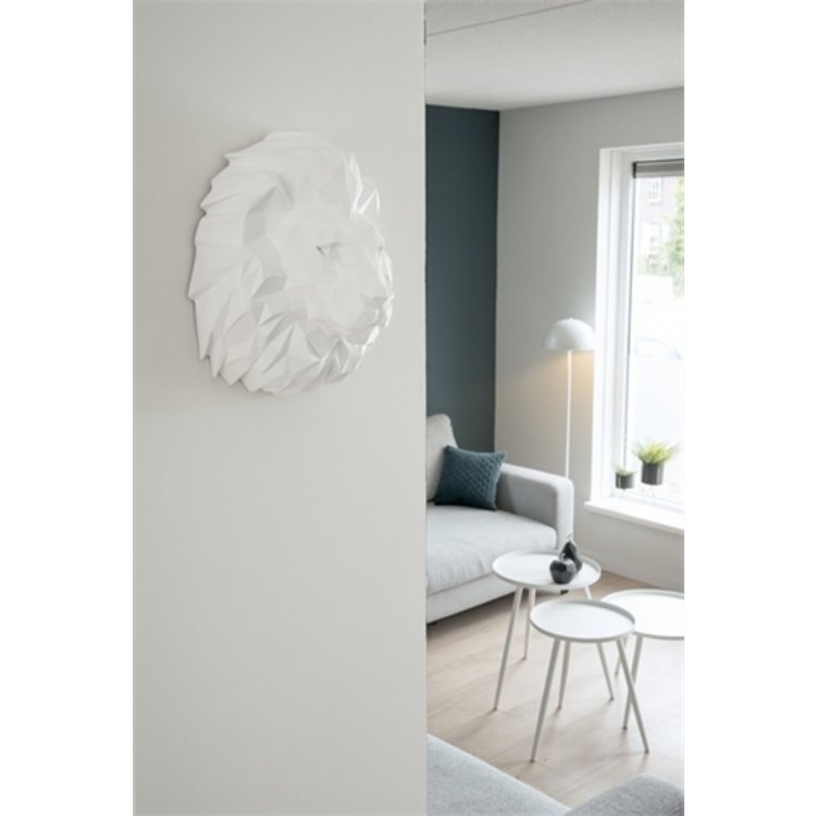 Present Time Present Time Wandhalter Origami Lion Polyresin Matt White