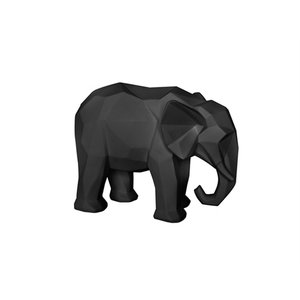 Present Time Statue Origami Elephant polyresin matt Black