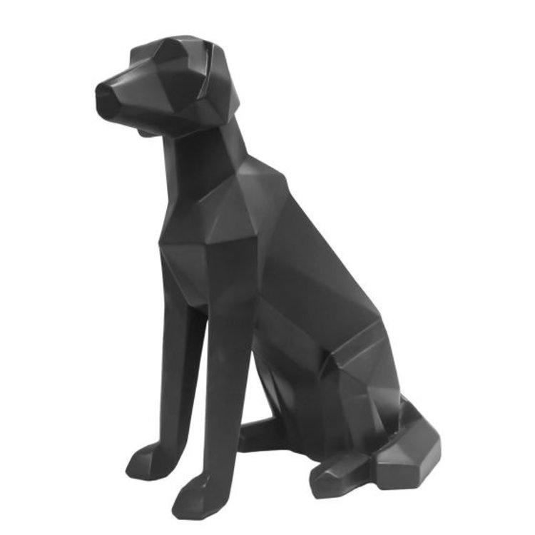 Present Time Huidige origami standbeeld hond zittend