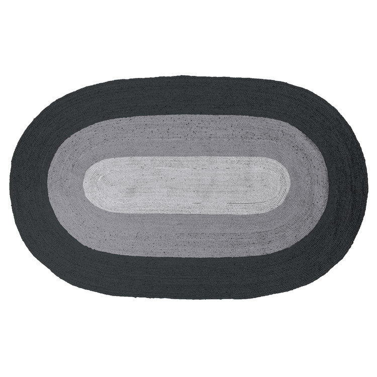 BePureHome BePureHome Border carpet oval jute black / gray 170x300