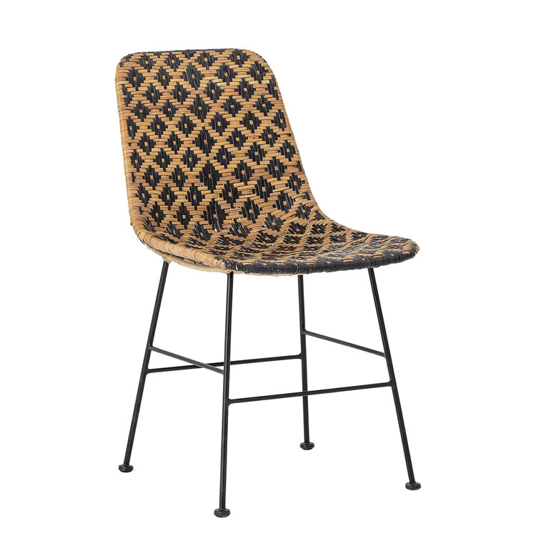 Dutch Home Designs Bloomingville Kitty rattan dining room chair - black