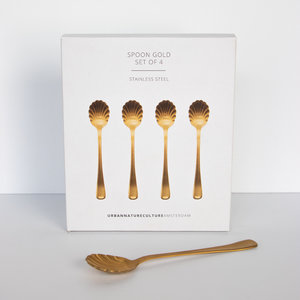 Urban Nature Culture Good Morning Spoon Gold, set van 4 in geschenkverpakking