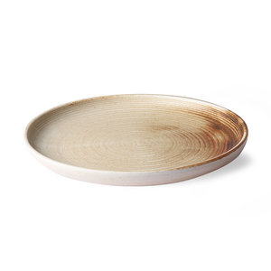 HKliving HKliving home chef ceramics: dinner plate rustic cream/brown