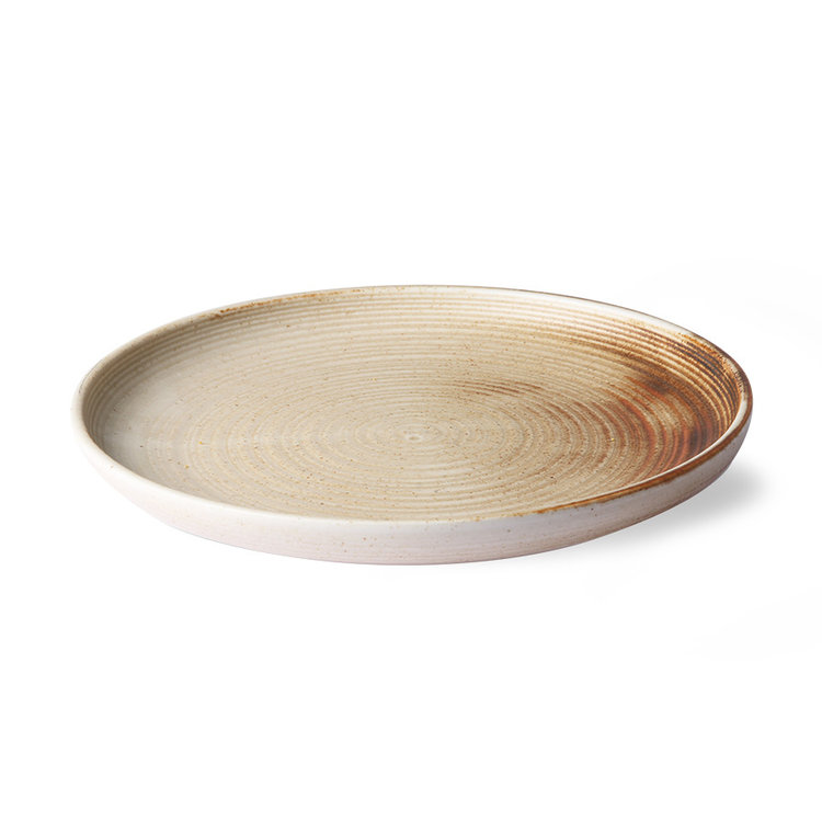 HKliving HKliving home chef ceramics: dinner plate rustic cream/brown