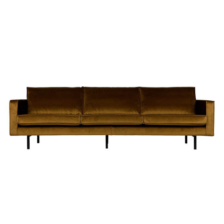 BePureHome BePureHome Rodeo Sofa 3-Sitzer Samt Honiggelb oder Ocker