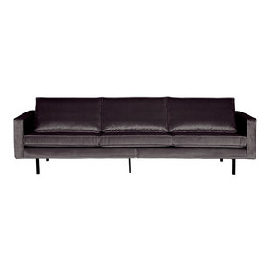 BePureHome BePureHome Sofa 3-Sitzer Rodeo Samt Anthrazit, Kastanie oder dunkelgrüner Jäger