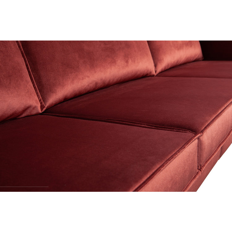 BePureHome BePureHome Sofa 3-Sitzer Rodeo Samt Anthrazit, Kastanie oder dunkelgrüner Jäger