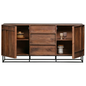 WOOOD WOOOD Forrest 2-deurs dressoir met lades mango hout naturel