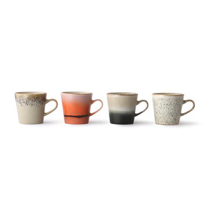 HKliving HKliving ceramic 70s americano mugs set of 4