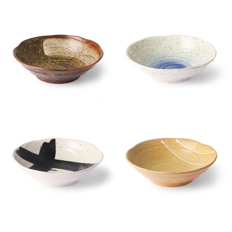 HKliving HKliving Kyoto Keramik japanische Gerichte - 4er-Set