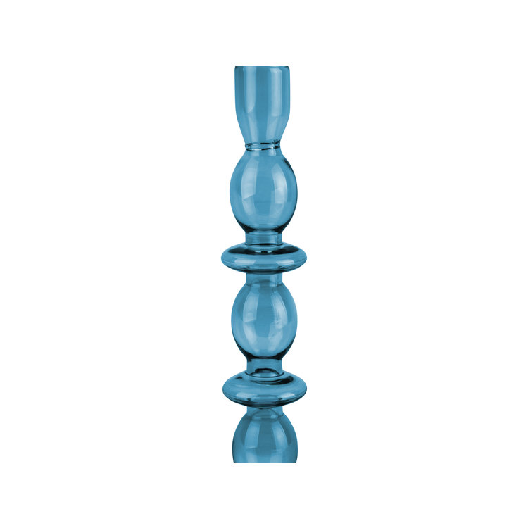 Present Time Present Time candlestick glass art bubbles BLUE