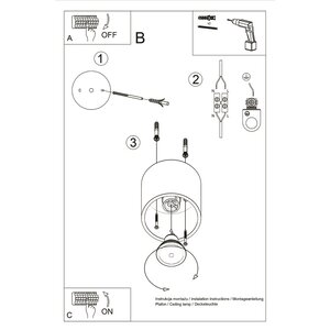 Sollux Lighting Ceiling lamp ORBIS 1 grey