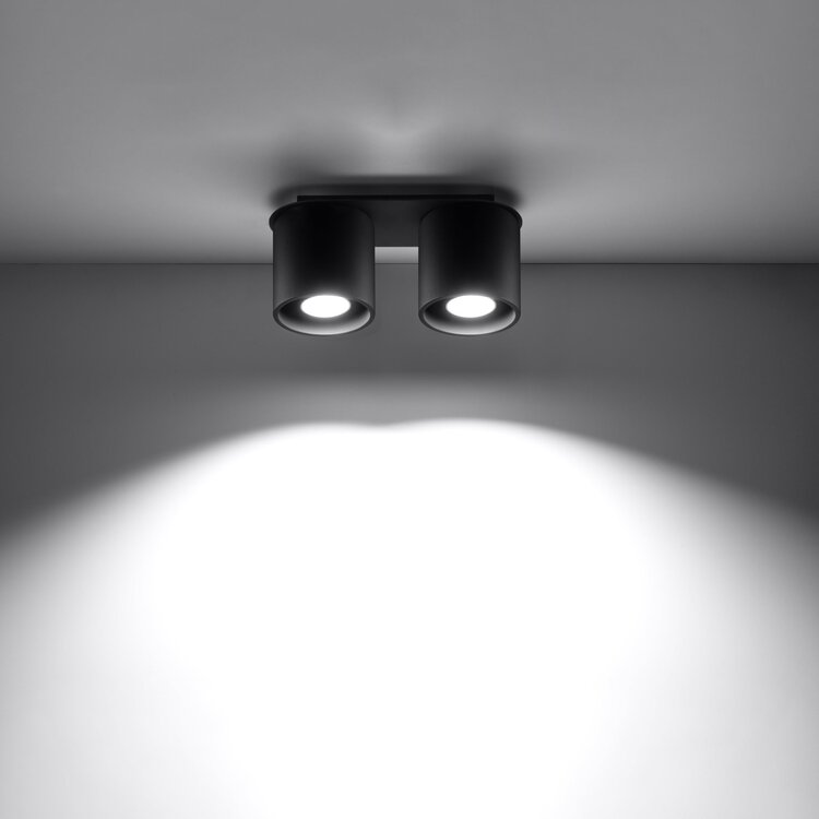 Sollux Lighting Plafondlamp ORBIS 2 zwart