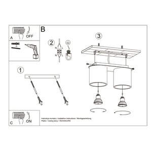 Sollux Lighting Deckenleuchte ORBIS 2 grau