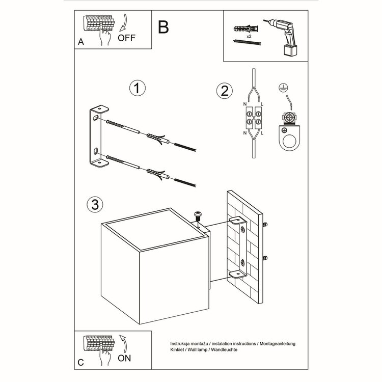 Sollux Lighting Wall lamp QUAD 1 white