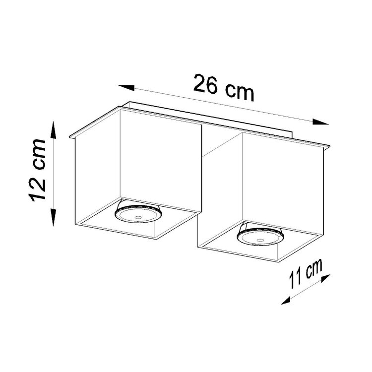 Sollux Lighting Plafondlamp QUAD 2 zwart