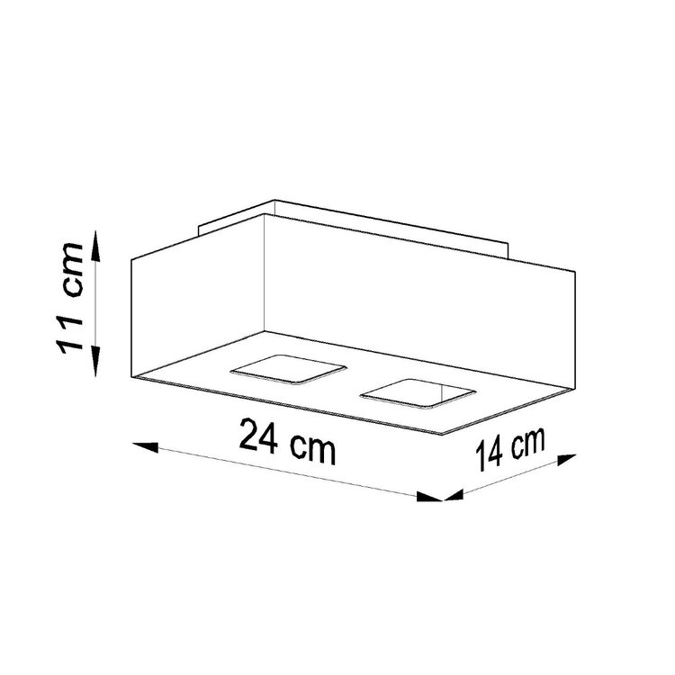 Sollux Lighting Plafondlamp MONO 2 zwart