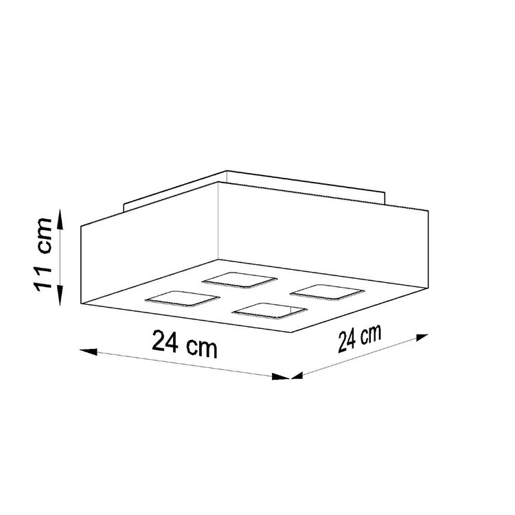 Sollux Lighting Plafondlamp MONO 4 zwart