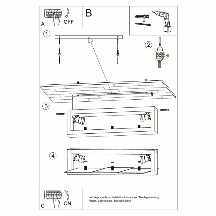 Sollux Lighting Deckenleuchte FENIKS 2 Wenge