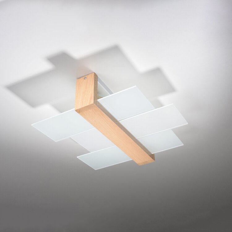 Sollux Lighting Plafondlamp FENIKS 2 naturel hout