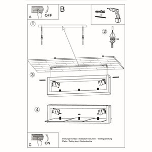 Sollux Lighting Deckenleuchte FENIKS 2 Naturholz
