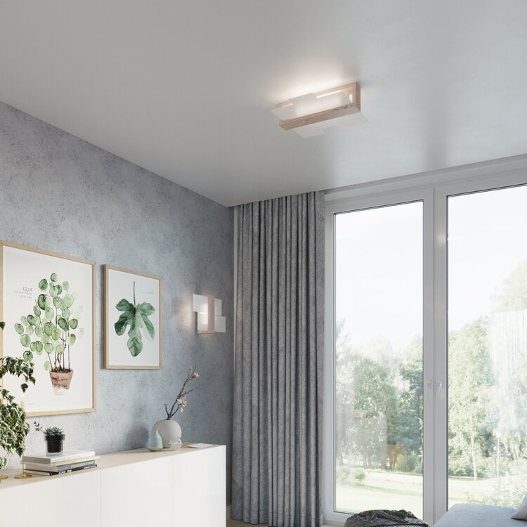 Sollux Lighting Plafondlamp FENIKS 2 naturel hout