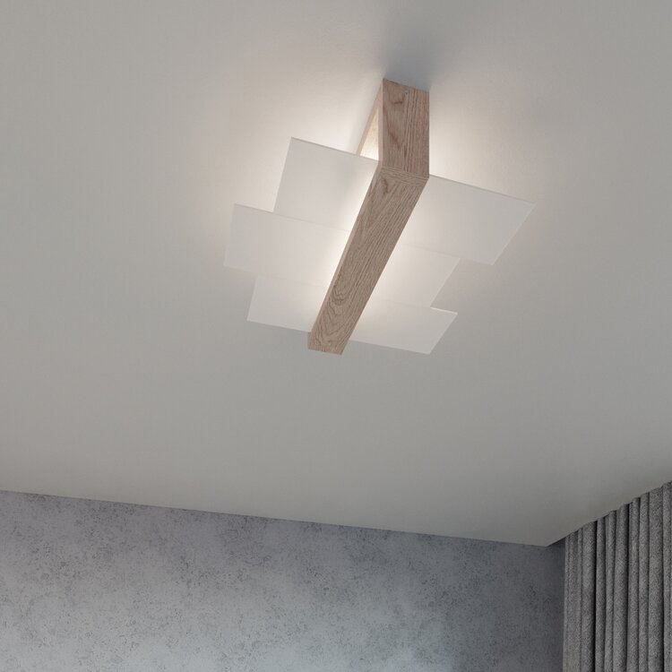 Sollux Lighting Plafondlamp FENIKS 2 naturel hout