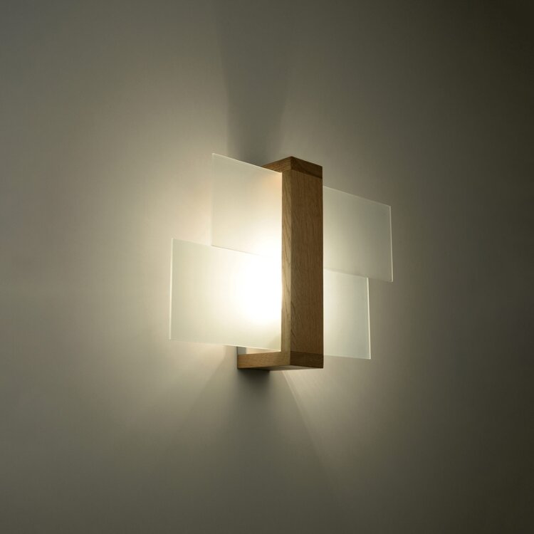 Sollux Lighting Wandlamp FENIKS 1 natuurlijk hout
