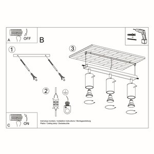 Sollux Lighting Plafondlamp RING 3 wit