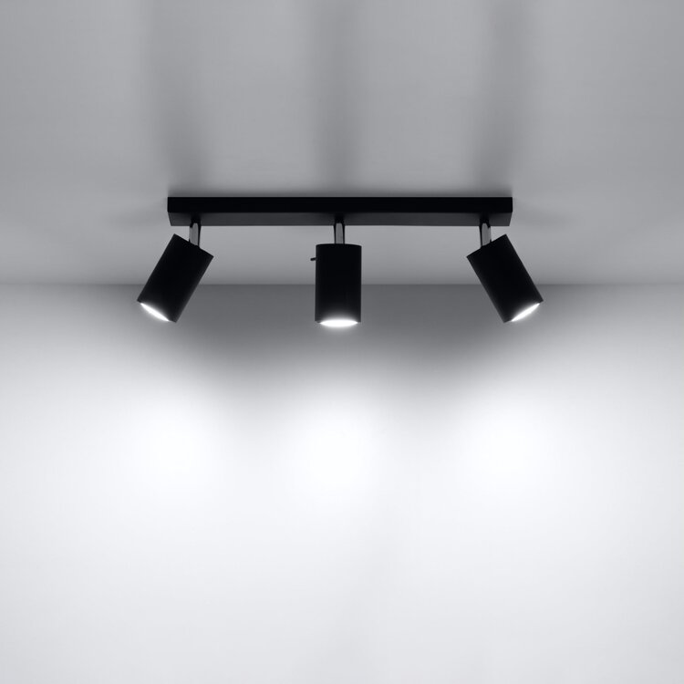 Sollux Lighting Deckenleuchte RING 3 schwarz
