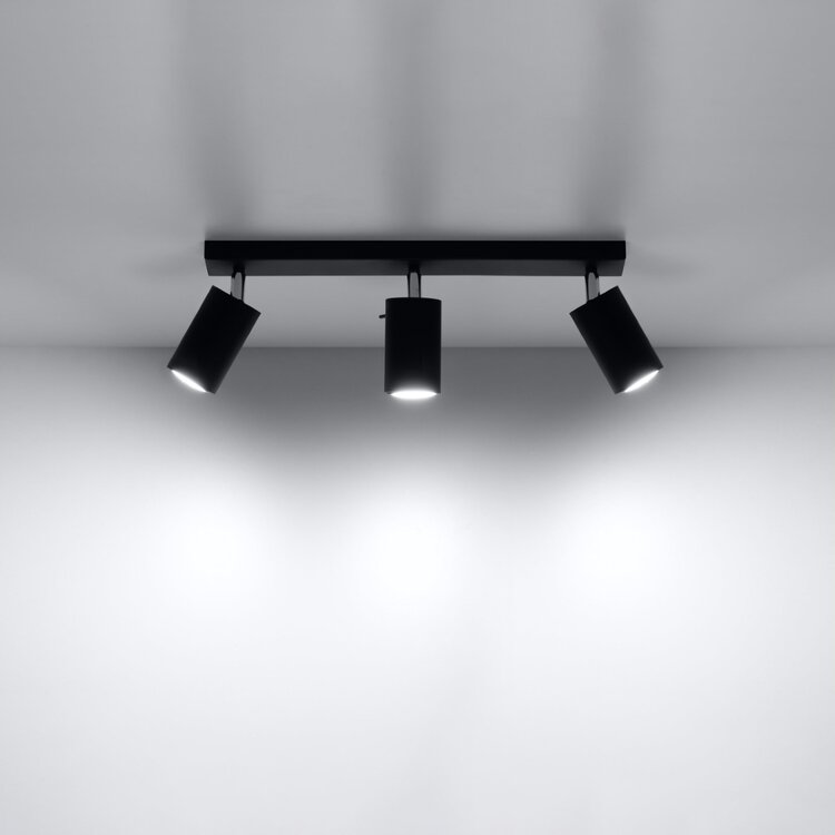 Sollux Lighting Plafondlamp RING 3 zwart
