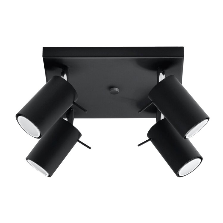 Sollux Lighting Deckenleuchte RING 4 schwarz