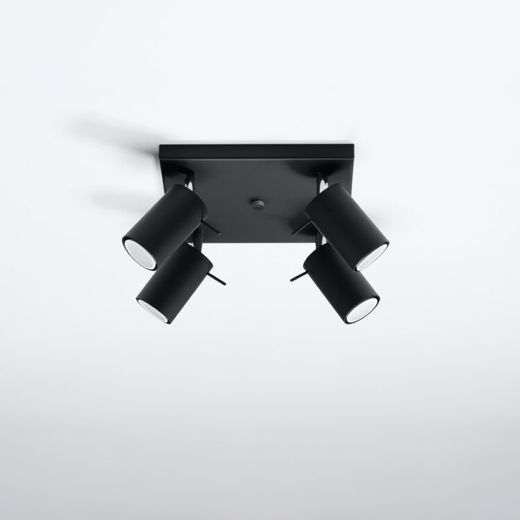 Sollux Lighting Deckenleuchte RING 4 schwarz