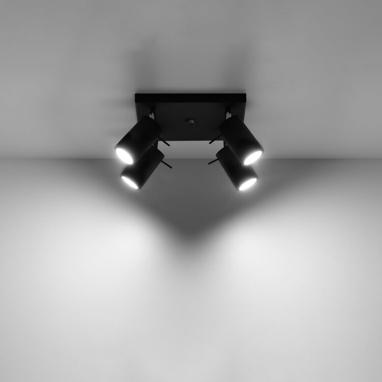 Sollux Lighting Deckenleuchte RING 4 schwarz