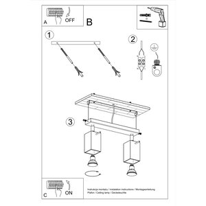 Sollux Lighting Ceiling lamp MERIDA 2 white