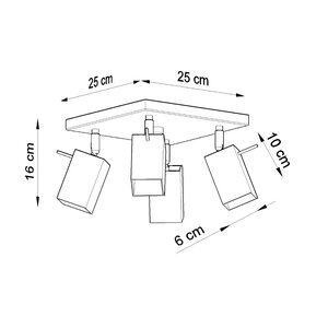 Sollux Lighting Deckenleuchte MERIDA 4 weiß