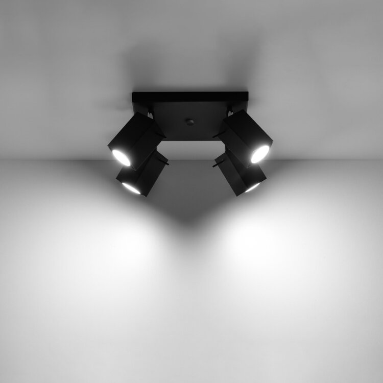 Sollux Lighting Plafondlamp MERIDA 4 zwart
