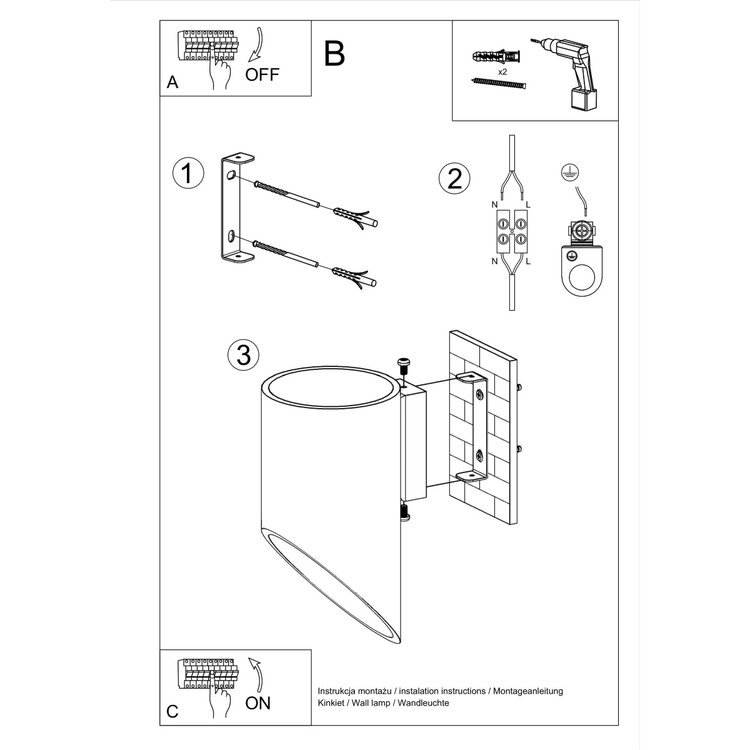 Sollux Lighting Wandlamp PENNE 20 wit