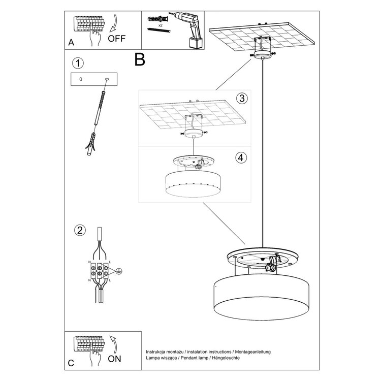 Sollux Lighting Hanglamp ARENA 45 zwart