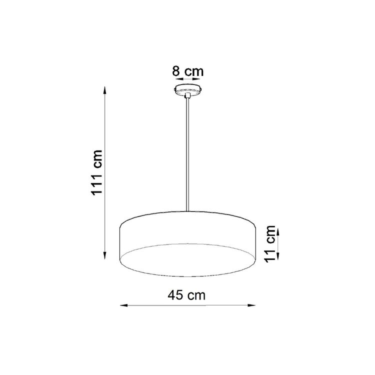 Sollux Lighting Hanglamp ARENA 45 grijs