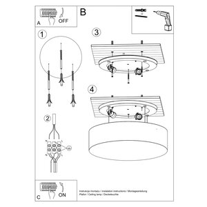 Sollux Lighting Ceiling lamp ARENA 45 grey