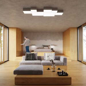 Sollux Lighting Plafondlamp HORUS 35 grijs