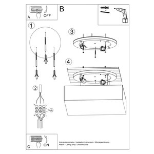 Sollux Lighting Ceiling lamp HORUS 45 white