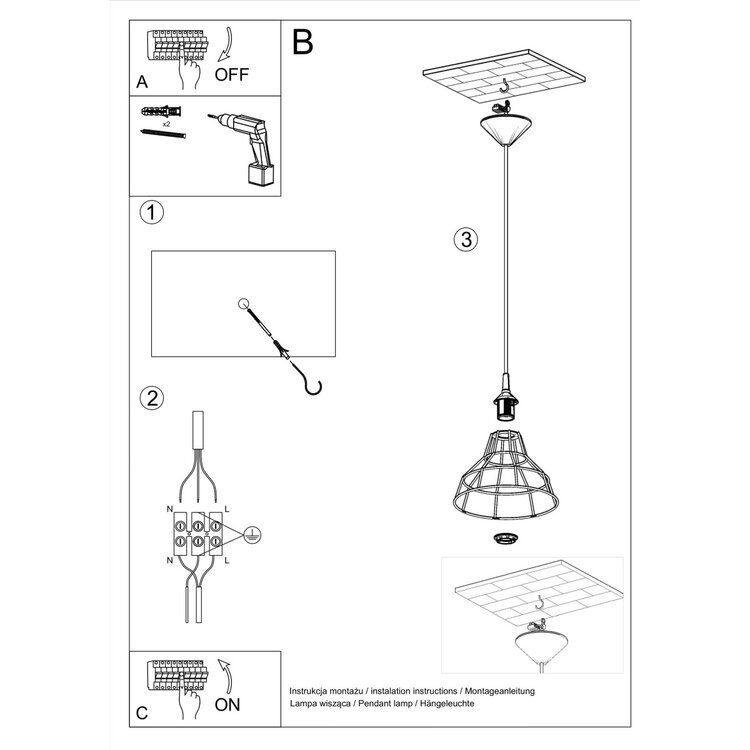 Sollux Lighting Hängeleuchte ANATA weiß