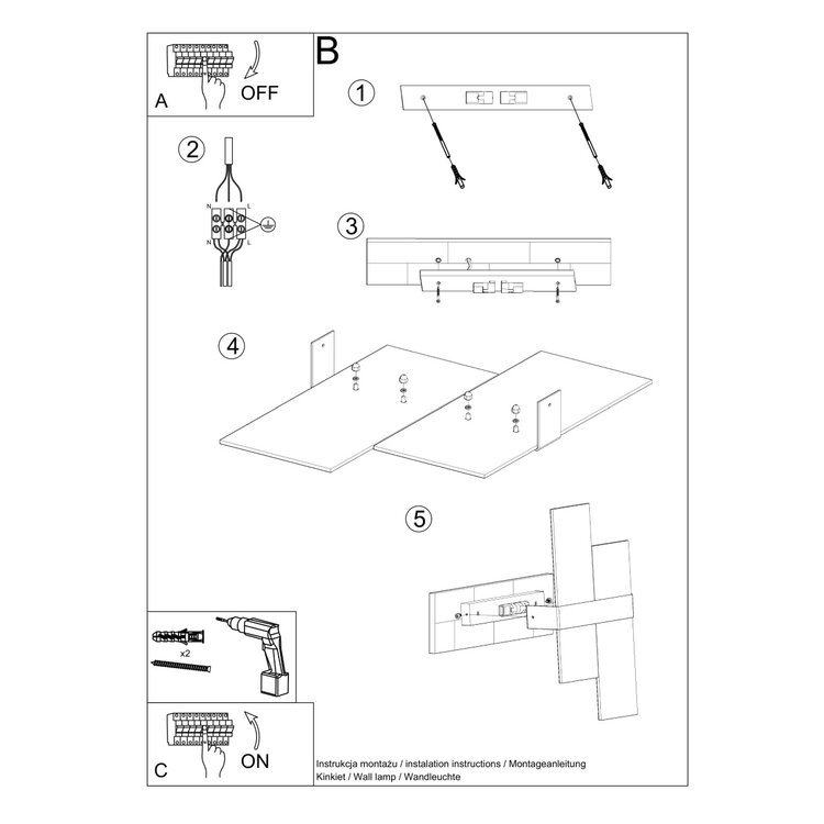 Sollux Lighting Wall lamp MASSIMO chrom