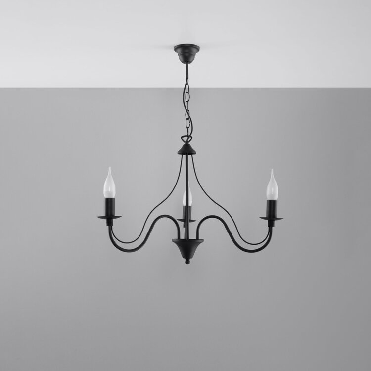 Sollux Lighting Kronleuchter MINERWA 3 schwarz